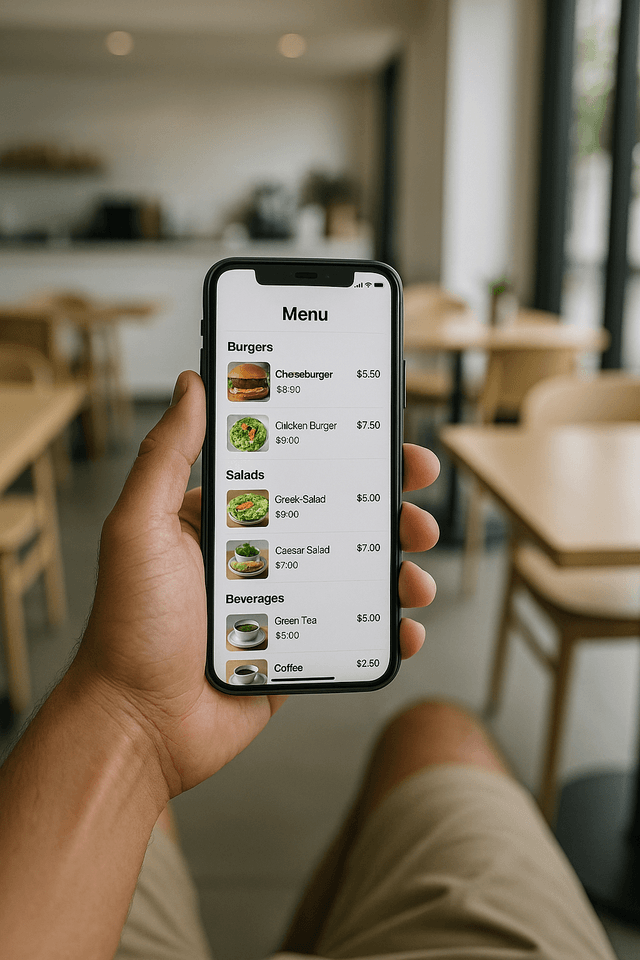 Menú digital en smartphone - Vista previa de tienda online